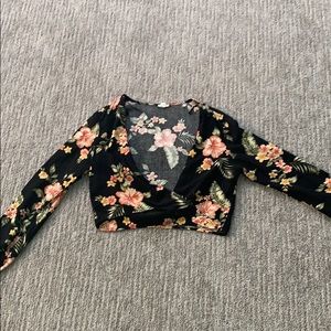 black floral/tropical blouse